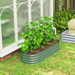 4.9' x 2' x 1' Galvanized Raised Garden Bed Kit, Metal Planter Box with Safety Edging, Green - Image 8