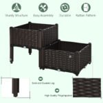 2-Piece Raised Garden Bed with Legs, Self-Watering Planter Box Raised Bed to Grow Flowers, Herbs & Vegetables, Brown - Image 7