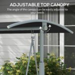 2-Seater Outdoor Porch Swing with Canopy and Table, Patio Swing Chair for Garden, Poolside, Backyard, Black - Image 4