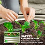 Set of 2 Raised Garden Bed, Metal Planter Box with Safety Edging, Easy-to-assemble Stock Tank 3'x3'x1.4' Silver - Image 6