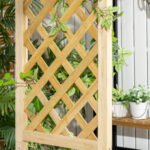 Patio Garden Bench, Wooden Bench, Outdoor Bench for Vines/Climbing Plants, Natural - Image 8