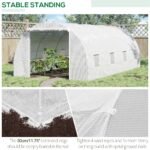 20' x 10' x 7' Walk-In Tunnel Greenhouse with Zippered Door & 8 Mesh Windows, Large Garden Green House Kit, Galvanized Steel Frame, White - Image 5