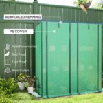 Lean-to Greenhouse with 3 Tier Shelves, Portable Greenhouse with PE Cover, 2 Roll-Up Doors, 56.7" x 18.9" x 59.8", Green - Image 4