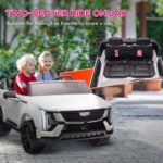 2-Seater 12V 10AH Ride on Truck, Cadillac Escalade Licensed Electric Car for Kids w/ Spring Suspension Wheels, White - Image 4