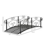 6' Metal Arch Backyard Garden Bridge, Safety Siderails, Arc Footbridge for Backyard Creek, Stream, Pond - Image 3