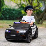 12V Kids Ride on Car w/ Remote Control, Siren, Light, Music, Spring Suspension, Horn & Transport Wheel, Black - Image 2