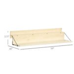 Hanging Balcony Table, Spruce Wood Foldable Railing Bar, Serving Table & Desk, Fits up to 3.9 Inches, Natural - Image 3
