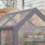 Raised Garden Flower Bed Kit w/ Greenhouse, Wooden Cold Frame Planter, Gray - Image 8