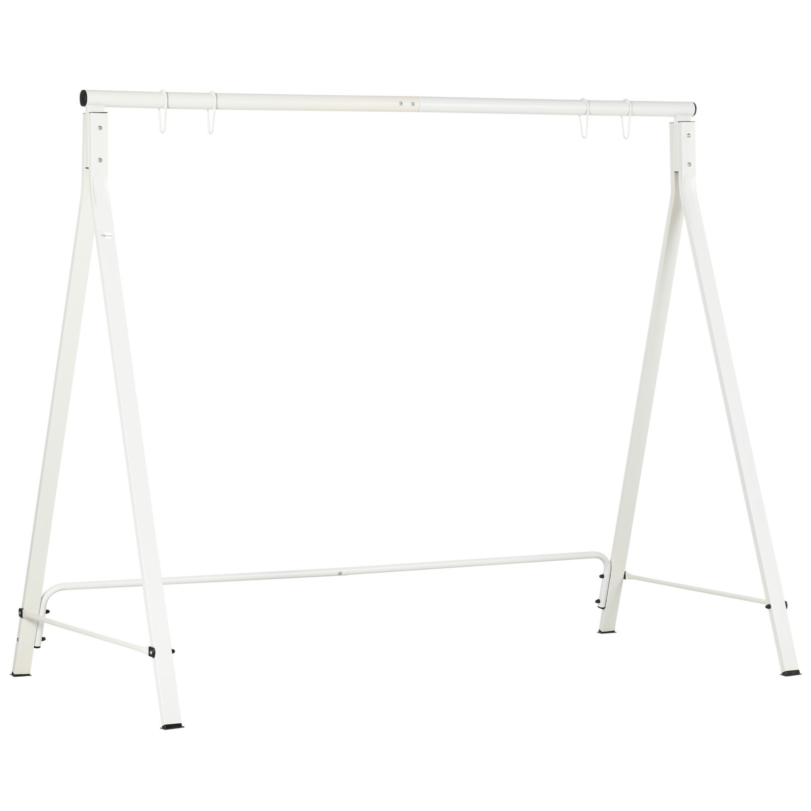 8o8eb5194941c79ae.jpg Metal Porch Swing Stand, Heavy Duty Swing Frame, Hanging Chair Stand Only, 528 LBS Weight Capacity, for Backyard, Patio, Lawn, Playground, White - Image 1