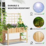 47" Wooden Raised Garden Bed with Trellis, Coutryside Style Elevated Planter Box Stand with Open Storage Shelf, Spacious Planting Area for Vegetables, Herbs, Flowers - Image 5