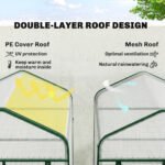 Mini Greenhouse with Screen Roof, Portable Small Greenhouse with Roll-Up Zipper Door, 27.6" x 19.7" x 50", White - Image 4