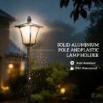 63" Solar Lamp Post Lights 2 Pack, Waterproof LED Solar Light Posts with Planter, Black - Image 6