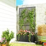 Metal Planter Box with Trellis, Raised Garden Bed with Trellis, Diamond Lattice Privacy Planter for Climbing Plants - Image 2