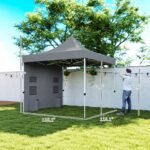 10' x 10' Heavy Duty Pop Up Canopy Tent with Sidewall, UPF50+ Instant Sun Shelter with Storage Pockets, Dark Blue - Image 3