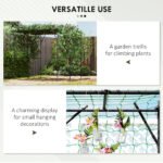 Garden Arch Trellis, 7.3 FT Tall Metal Plant Trellis Support with Climbing Net, Cucumber Trellis for Vegetables, Black - Image 7
