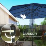 Garden Parasol, Double-Sided Sun Umbrella with LED Solar Lights, Patio Parasol for Outdoor - Image 8