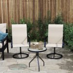 Patio Swivel Chairs Set of 2, High Back Patio Dining Chairs with All-Weather Mesh for Backyard, Lawn, Garden, Beige - Image 8
