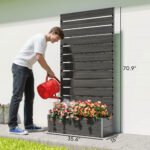 Trellis Planter for Climbing Plants, Raised Garden Bed with Trellis, Planter Box for Outdoor Garden, Black - Image 3