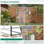 Outdoor Walk-in Mini Greenhouse with Mesh Door & Windows, Small Portable Garden Green House with 3 Tiers 6 Shelves, Trellis, & Plant Labels - Image 7