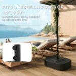 Patio Umbrella Base Outdoor Umbrella Stand with Wheels for 1.5"/1.9" Umbrella Poles - Image 6