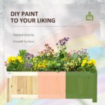 Foldable Raised Garden Bed, Wooden Planter Box, Herb Garden Planter with Drainage Holes, for Backyard, Patio to Grow Vegetables, Herbs, and Flowers, 27.6" x 11.6" x 9.8" - Image 6