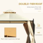 10' x 10' Steel Outdoor Patio Gazebo with Polyester Privacy Curtains, Two-Tier Roof for Air, Large Design - Image 4