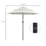 9FT 3 Tiers Patio Umbrella Outdoor Market Umbrella with Crank, Push Button Tilt for Deck, Backyard and Lawn - Image 3