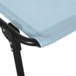 Folding Chaise Lounge Pool Chair with 4-Position Reclining Back, Pillow, Breathable Mesh & Bungee Seat, Baby Blue - Image 8