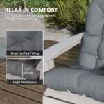 Adirondack Chair Cushions Set of 2, Tufted High Back Patio Non-Slip Cushions for Adirondack Chairs, Gray - Image 4