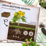Galvanized Planter Box, 24" x 24" x 55" Raised Garden Bed with Tomato Cage for Climbing Vines, Brown - Image 5
