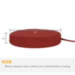 Patio Chair Cushions Set of 4 Round Seat Cushions for Dining Bistro Chairs Machine Washable, 15" x 15" x 3", Wine Red - Image 3