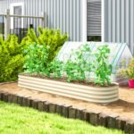7.9' x 2' x 1' Galvanized Raised Garden Bed Kit, Metal Planter Box with Safety Edging, Cream - Image 2