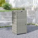 Outdoor Towel Rack for Pool w/ Drawer & Cabinet, Gray - Image 3