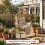Hammock Chair Stand Only Heavy Duty Solid Steel A-Frame for Hanging Hammock, Egg Chair, Max Load 330 LBS, Black - Image 2