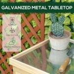 Garden Storage Cabinet, Outdoor Tool Shed with Galvanized Top and Two Shelves for Yard Tools or Pool Accessories, Natural - Image 5