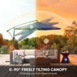 10 ft Offset Patio Umbrella with Cover, Hanging Cantilever Umbrella with 360° Rotation, Crank Handle, Tilt - Image 5