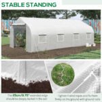 20' x 10' x 7' Walk-in Tunnel Greenhouse with Zippered Mesh Door & 8 Mesh Windows, Gardening Plant Hot House with Galvanized Steel Hoops, White - Image 5