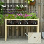 Raised Garden Bed Elevated Wooden Planter Box with Space-Saving Folding Design, Drainage Holes, & Inner Liner for Vegetable Fruit Herb Grow - Image 5