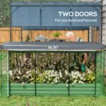 Galvanized Steel Planter Box with Crop Cage and Shade Cloth, Raised Garden Bed for Flowers, Veggies and Herbs, Green - Image 6