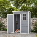 Resin Garden Shed, 5'x3' Outdoor Storage Shed with Lock, Window, Vent, Utility Tool Shed for Backyard, Patio, Gray - Image 2