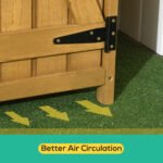 Outdoor Storage Cabinet Wooden Garden Shed Utility Tool Organizer with Waterproof Asphalt Rood, Lockable Doors, 3 Tier Shelves for Lawn, Backyard, Natural - Image 6