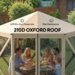 10 x 11 ft Pop Up Gazebo Screen Tent, Portable Instant Camping Canopy Screen House with Nettings, Carry Bag - Image 7