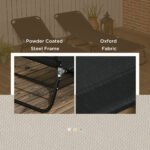 2 Piece Folding Chaise Lounge Pool Chairs, Outdoor Sun Tanning Chairs with 5-Level Reclining Back, Steel Frame for Beach, Yard, Patio, Black - Image 6
