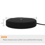 Patio Chair Cushions Set of 4 Round Seat Cushions for Dining Bistro Chairs Machine Washable, 15" x 15" x 3", Black - Image 3