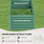 Galvanized Raised Garden Bed, Steel Outdoor Planters with Reinforced Rods, 71" x 36" x 23", Light Green - Image 5