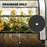 Raised Garden Bed with Flip-Up Greenhouse Cover, Metal Elevated Garden Bed with Legs and Drainage Hole, Black - Image 8