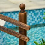 7.5' Fir Wood Garden Bridge Arc Walkway with Side Railings, Perfect for Backyards, Gardens, & Streams, Carbonized - Image 8