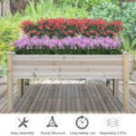 Two-Tier Wooden Elevated Garden Bed with Legs, Large Capacity 45x45 Outdoor Planter for Vegetables, Flowers, and Herbs, Ideal for Gardeners, Natural - Image 5