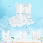 Inflatable Bounce House, 3-in-1 White Castle Bouncy House with Slide, Ball Pit and 370W Blower for Kids Ages 3-8, White - Image 3