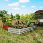 95" x 36" x 12" Galvanized Raised Garden Bed, Easy DIY and Cleaning for Growing Flowers, Herbs, Succulents, Silver - Image 7